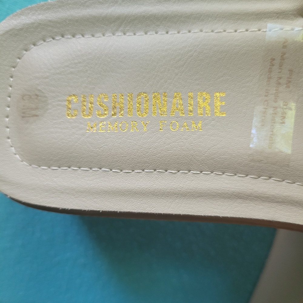 Tan Slide Sandals with Ribbed Strap - Picture 6 of 9